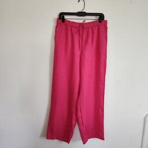 Ladies SZ XS J Crew Pink Soleil Linen Pant